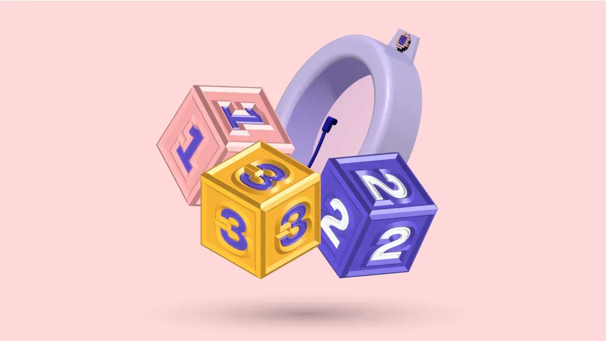 A 3D vacuum bell behind a child's numbered building blocks